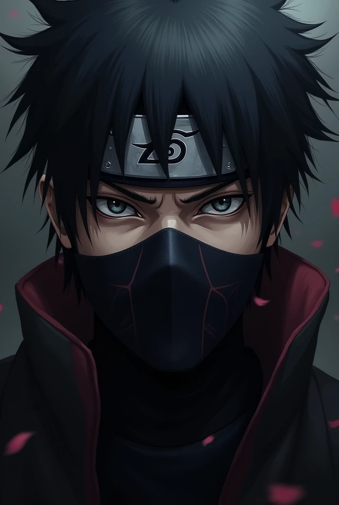 Draw Obito Uchiha, but with the mask having two eye holes.