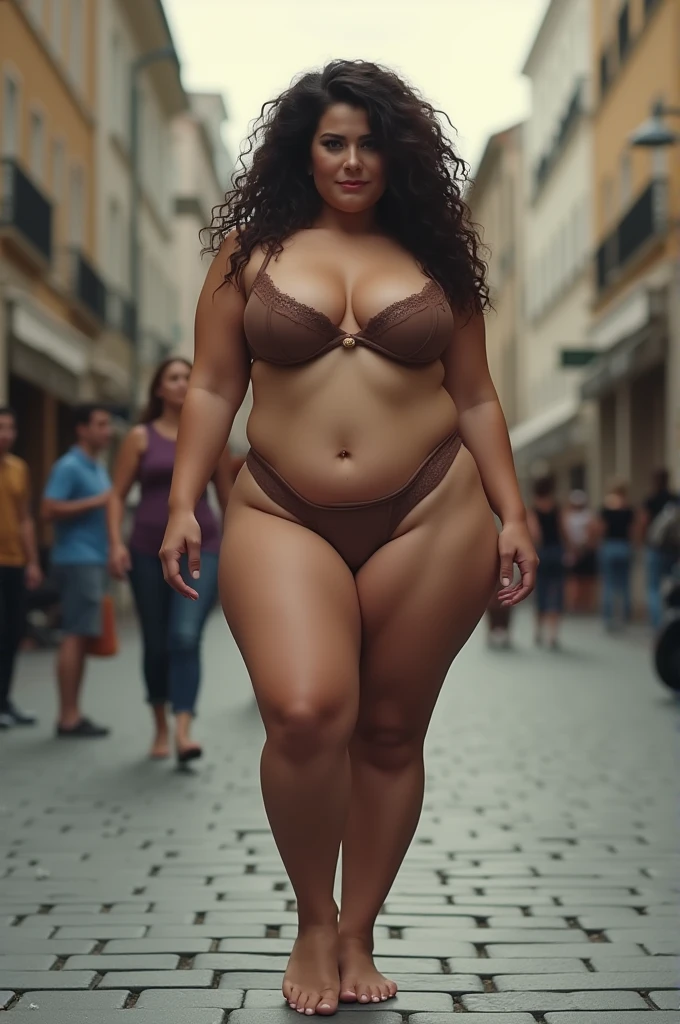 Agreeable, Plus size models, Indian princess in her 30s, my breasts are f cup, Very pretty, standing in front of the sidewalk, wearing a golden bra. She is prettier than Indian actress Deepika Padukone...... i have a big ass, This is a full body picture....., My body is dark. that's plus size, generally, big body.