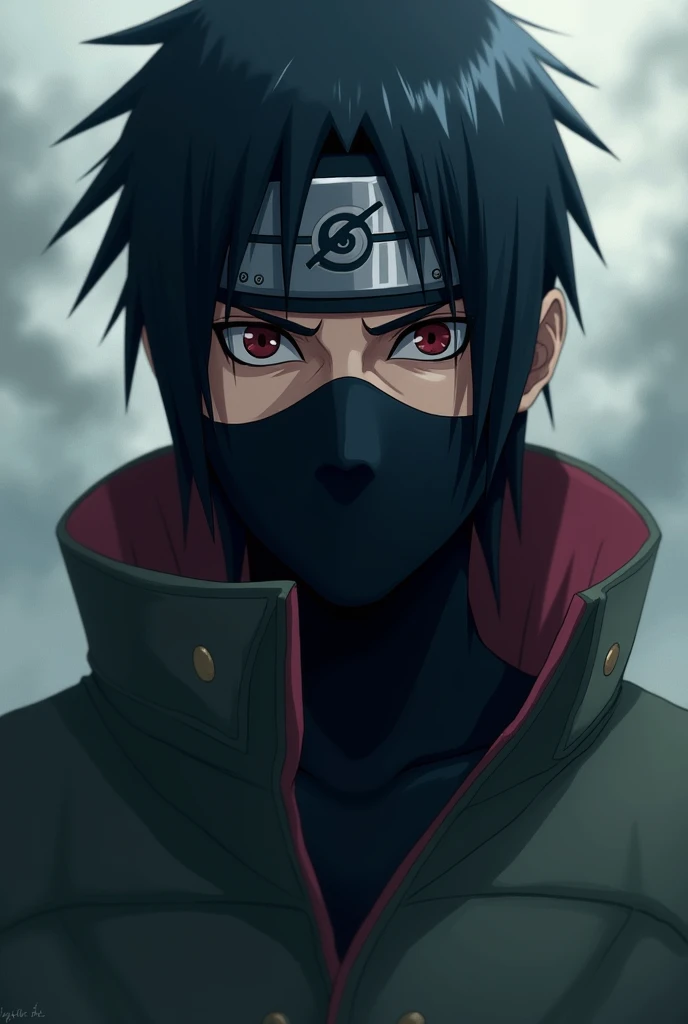 Draw Obito Uchiha, but with the mask having two eye holes.