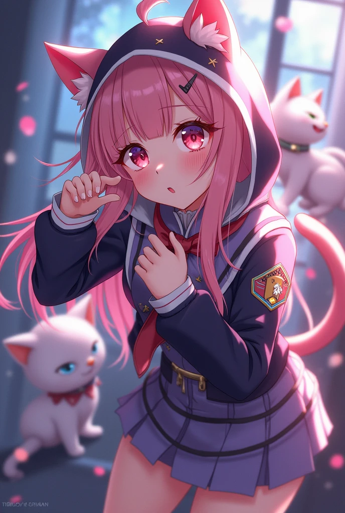 Girl, cat, chica cat, sexy, ears, to paste, uniform, GAME, Tower of Fantasy, yellow, further, Collections, hood, claw.