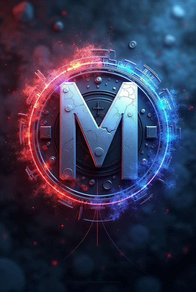 Create a logo that is 3D and combines its design with the name which is "MechArt Lab" that is decent but related to anime "Jujutsu Kaisen" some references .designed with colors like the most important domain expansions, such as Gojo's purple, Roja de Sukuna add more electronic designs, more colors, but include the initials of "MechArt"