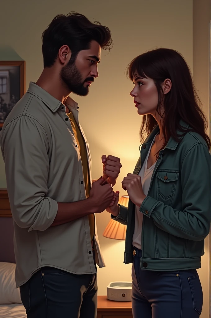 A man criticizing his partner's style of dress