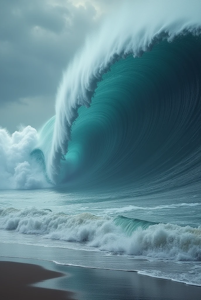 Photo of a tsunami with no people