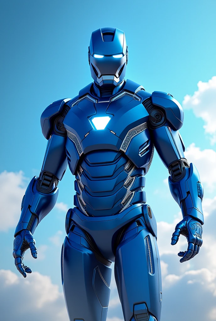 An iron man of pure blue diamond