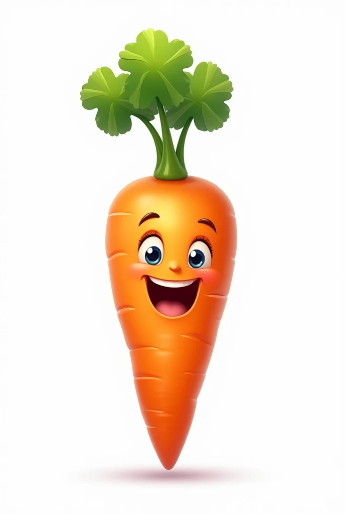 A happy, smiling carrot, white image background