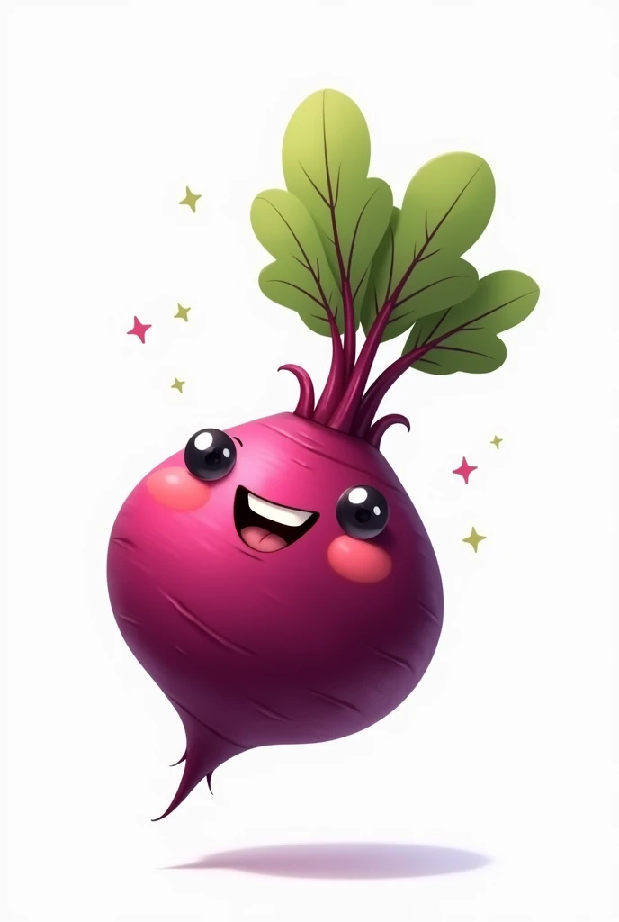 A happy and smiling beetroot, white image background