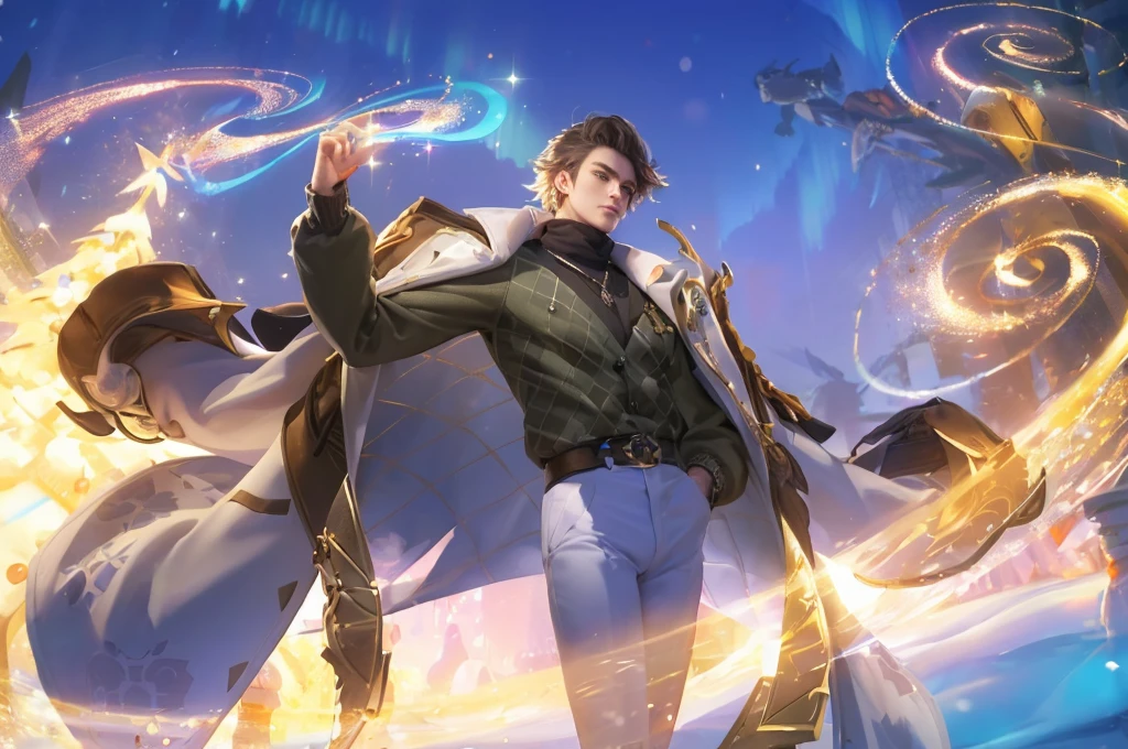 ((BEST Quality, 8k, Work: 1.3)), upper body,, Sharp focus: 1.2, man with perfect figure, highly detailed facial and skin texture, Detailed eyes, double eyelids, interior view, short hair,