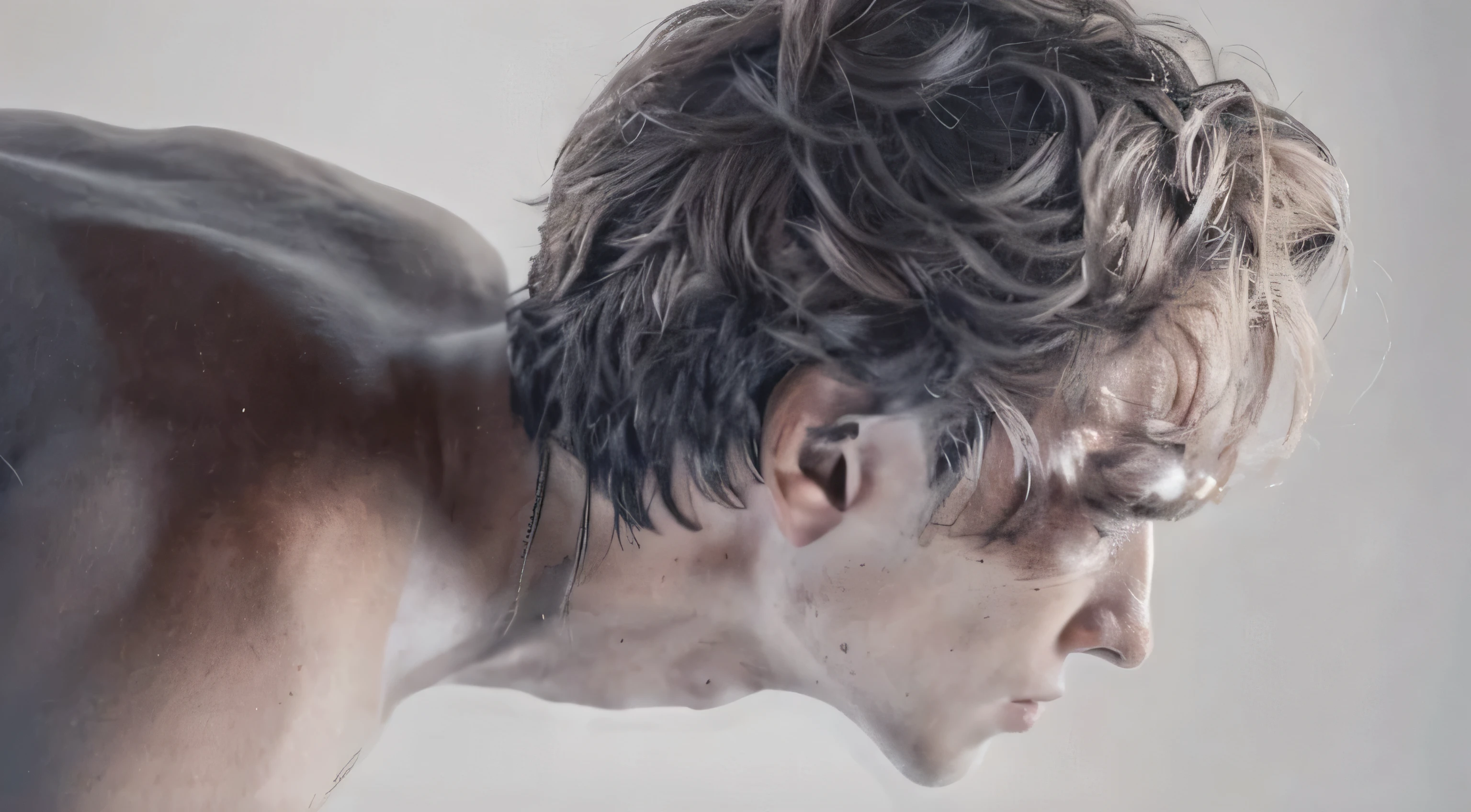 man in profile, jk BTS