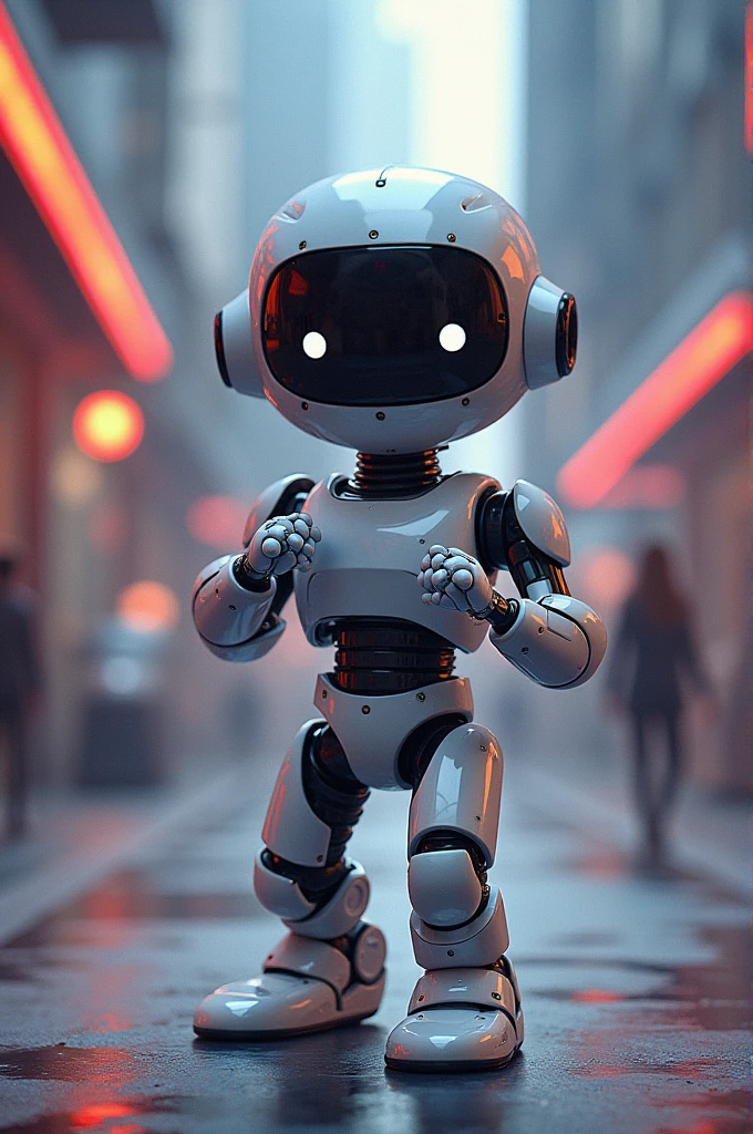 Create an art of a robot playing