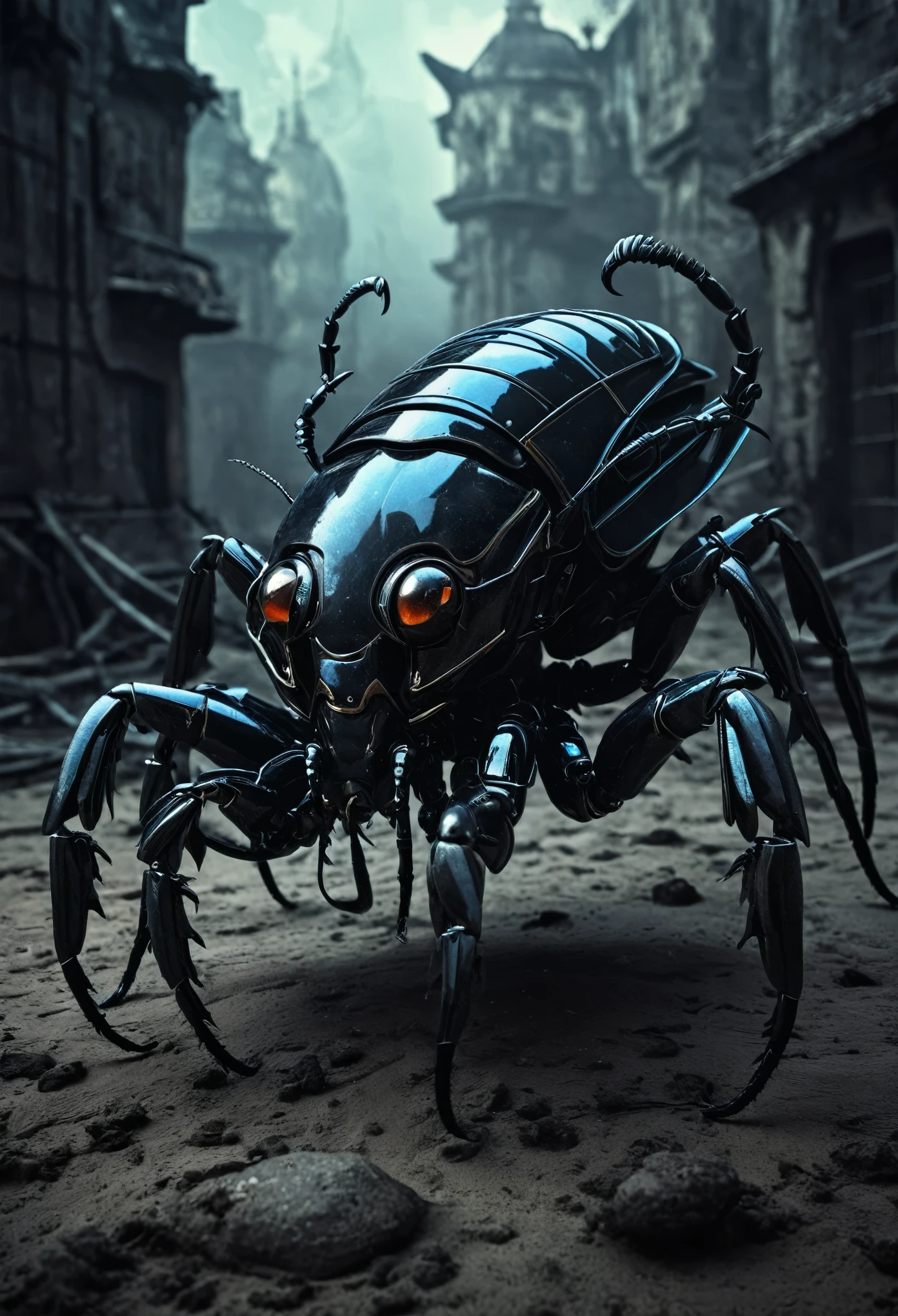 gothic surrealism dark robot insect scorpion