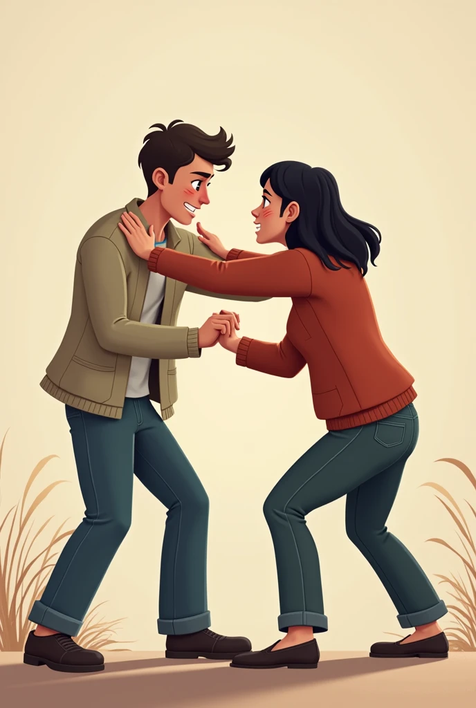 Physical violence educational image that is animated