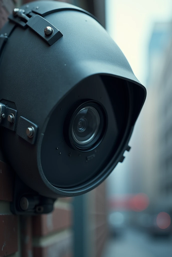 security camera inside a shield