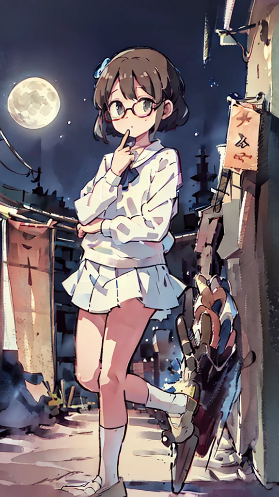 Sanctuary、Dazzling Light、Many towers in the distance、Big Moon、metropolis、Tall buildings、Looking up at the stars、water、Midnight、Moon、Blue light、sky、sea、Nsfw、masterpiece, high quality, 4K, HDR,, Stable Diffusion prompt: schoolgirl with short、brown hair and red-framed glasses, wearing a white blouse and navy skirt, white panties visible, navy socks and brown loafers, in a state of arousal and trembling with sexual climax,simple illustration style, In a nichijou (everyday life) Setting Image generation AI model used: Stable Diffusion (eleet- model)
id: i2