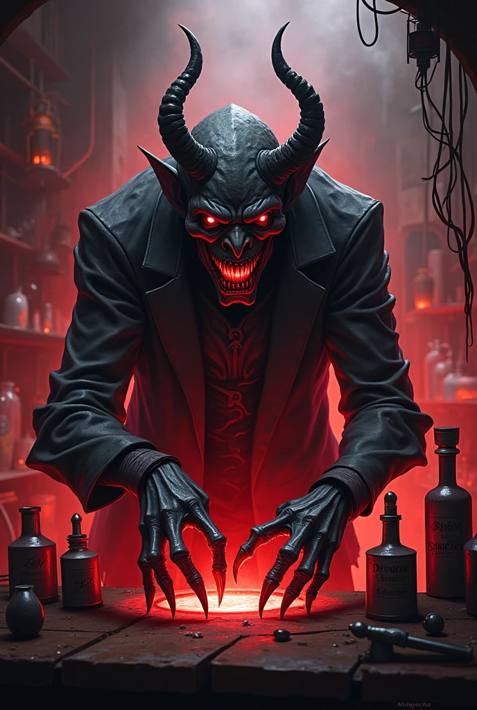 The devil laughing in the 19th century