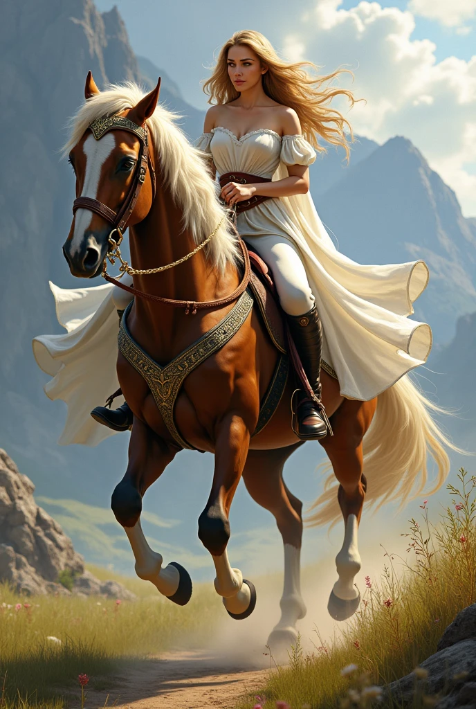 Woman riding a horse