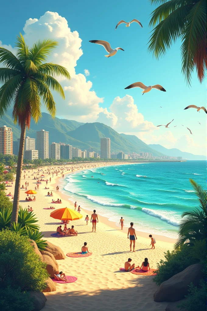Create an image showing the beach of Lima in the afternoon.