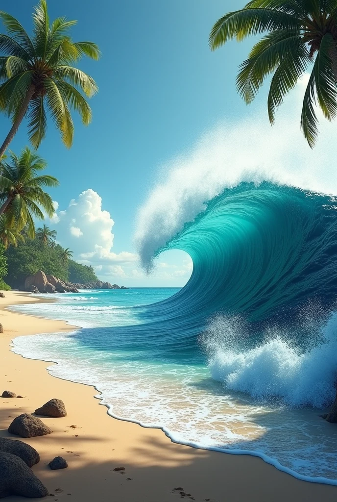 Create a wave breaking on the sand 
