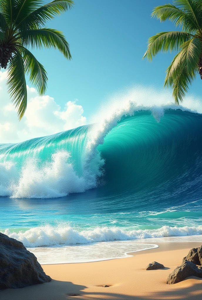 Create a wave breaking on the sand 