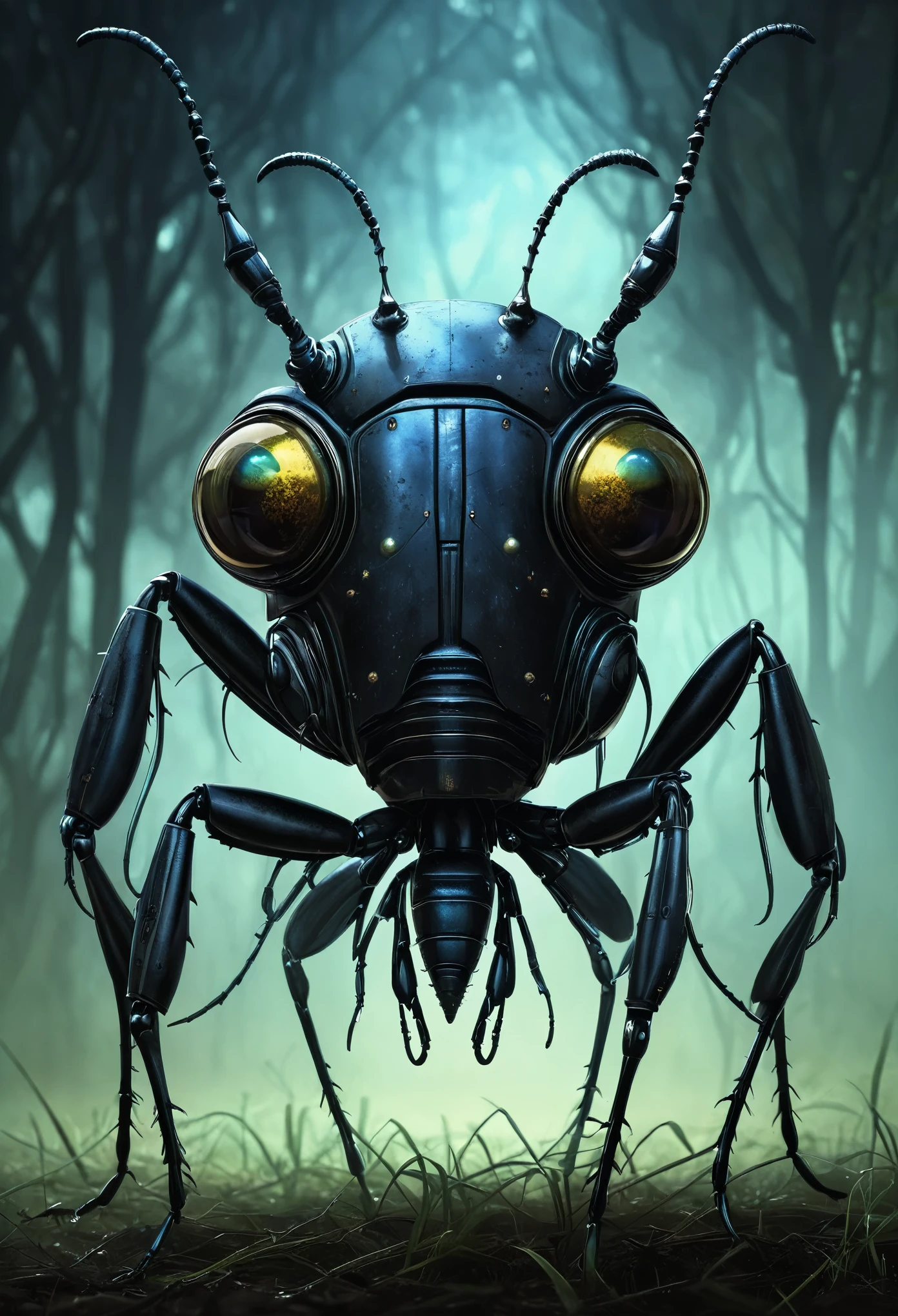 gothic surrealism dark robot insect tick