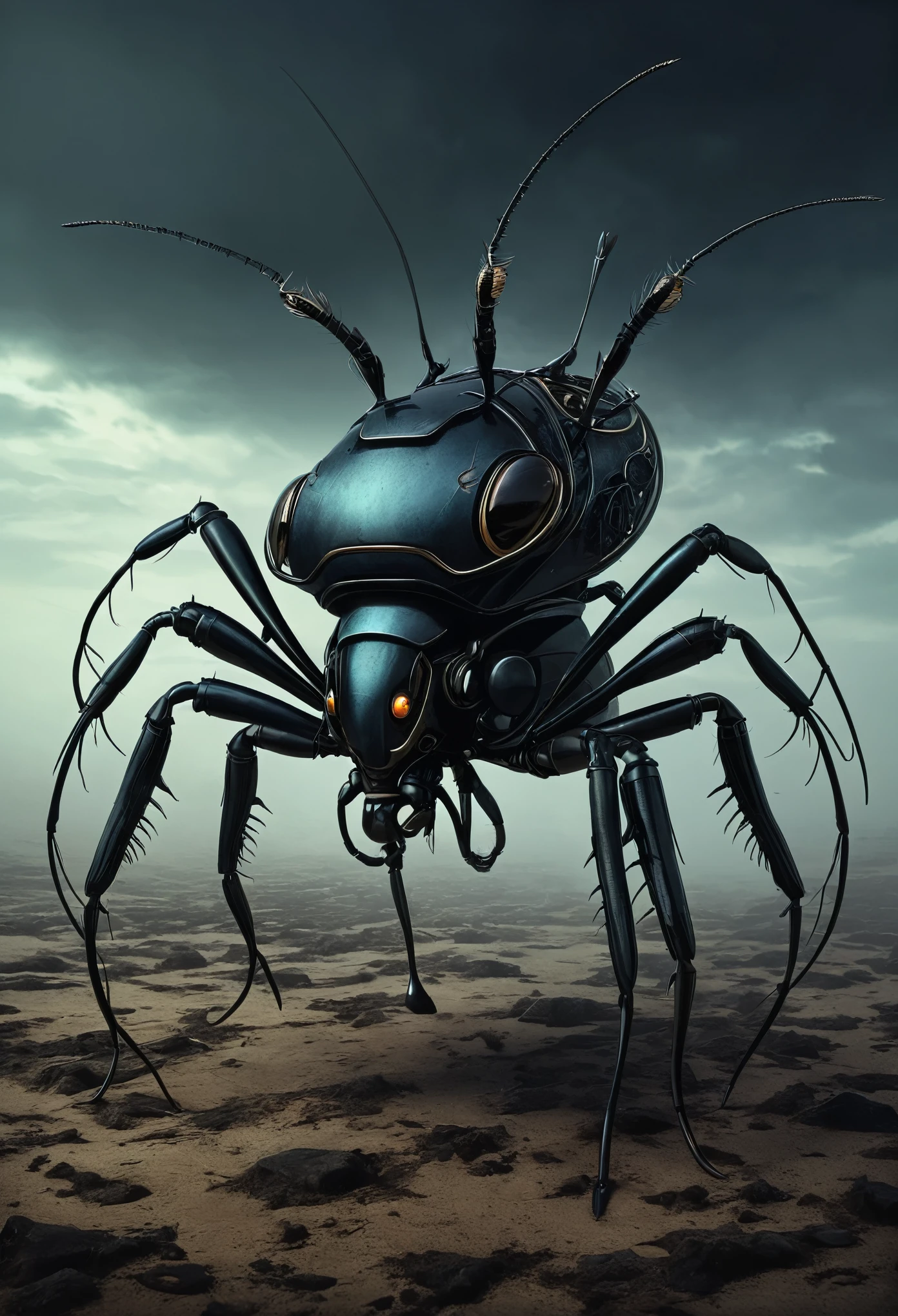gothic surrealism dark robot insect tick