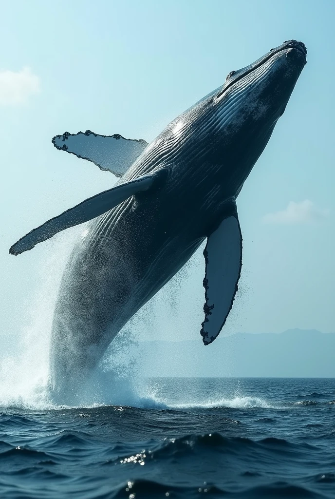 Create an image of a whale leaping into the air 