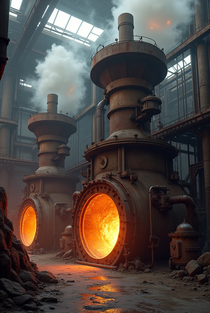 chemical recoil furnaces, receiving strong black liquor and transforming it into smelt
