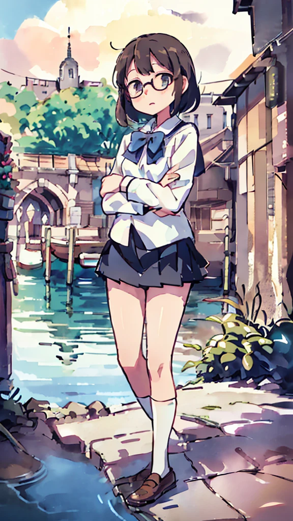 Seaside、Sanctuary、Dazzling Light、Many towers in the distance、Big Moon、metropolis、Tall buildings、Looking up at the stars、water、Midnight、Moon、Blue light、sky、sea、Nsfw、masterpiece, high quality, 4K, HDR,, Stable Diffusion prompt: schoolgirl with short、brown hair and red-framed glasses, wearing a white blouse and navy skirt, white panties visible, navy socks and brown loafers, in a state of arousal and trembling with sexual climax,simple illustration style, In a nichijou (everyday life) Setting Image generation AI model used: Stable Diffusion (eleet- model)
id: i2