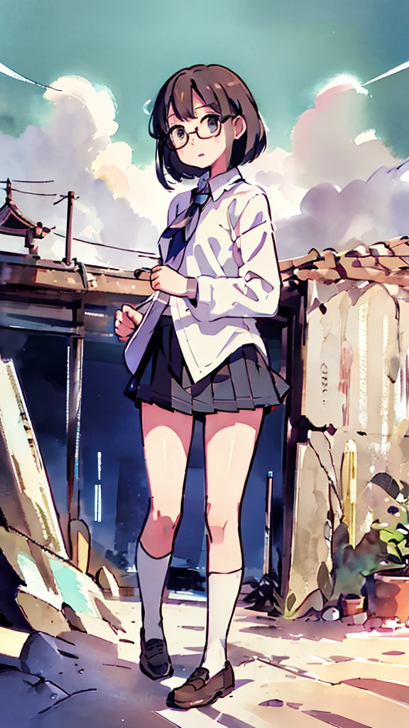 Seaside、Sanctuary、Dazzling Light、Many towers in the distance、Big Moon、metropolis、Tall buildings、Looking up at the stars、water、Midnight、Moon、Blue light、sky、sea、Nsfw、masterpiece, high quality, 4K, HDR,, Stable Diffusion prompt: schoolgirl with short、brown hair and red-framed glasses, wearing a white blouse and navy skirt, white panties visible, navy socks and brown loafers, in a state of arousal and trembling with sexual climax,simple illustration style, In a nichijou (everyday life) Setting Image generation AI model used: Stable Diffusion (eleet- model)
id: i2