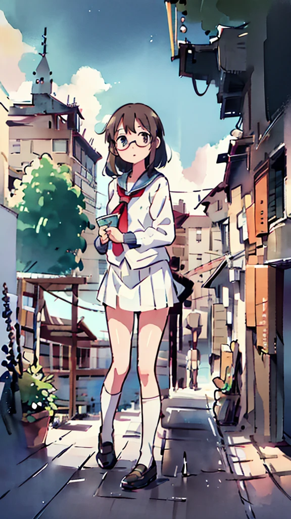 Seaside、Sanctuary、Dazzling Light、Many towers in the distance、Big Moon、metropolis、Tall buildings、Looking up at the stars、water、Midnight、Moon、Blue light、sky、sea、Nsfw、masterpiece, high quality, 4K, HDR,, Stable Diffusion prompt:  schoolgirl with short、brown hair and red-framed glasses, wearing a white blouse and navy skirt, white panties visible, navy socks and brown loafers, in a state of arousal and trembling with sexual climax,simple illustration style, In a nichijou (everyday life) Setting Image generation AI model used: Stable Diffusion (eleet- model)

id: i2