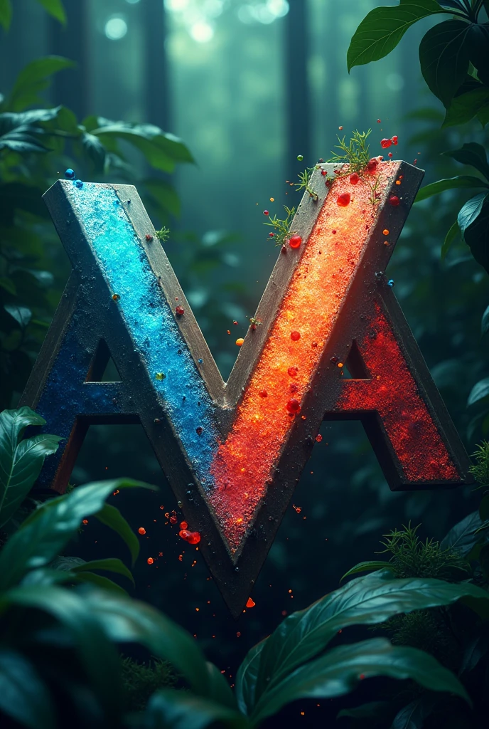 A logical one with the initials V A words VITAL AMAZÓNIC with the blue colors, Red and green, vitamin and energy supplement