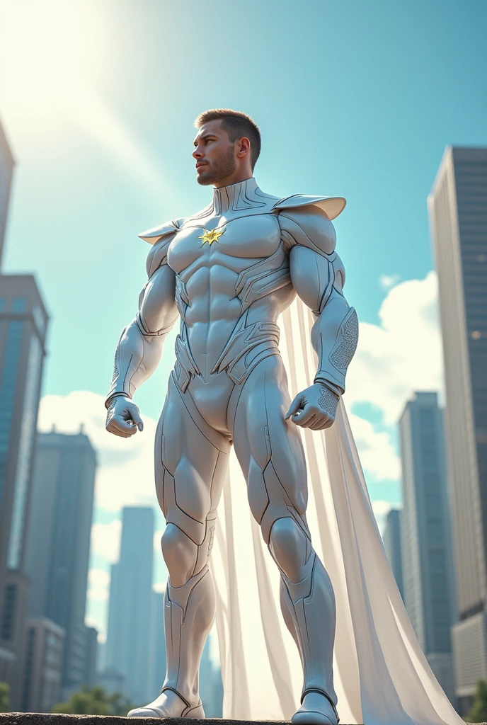 white superhero costume