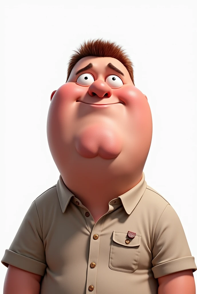 Caricature of Peter Griffin, realistic ,white background