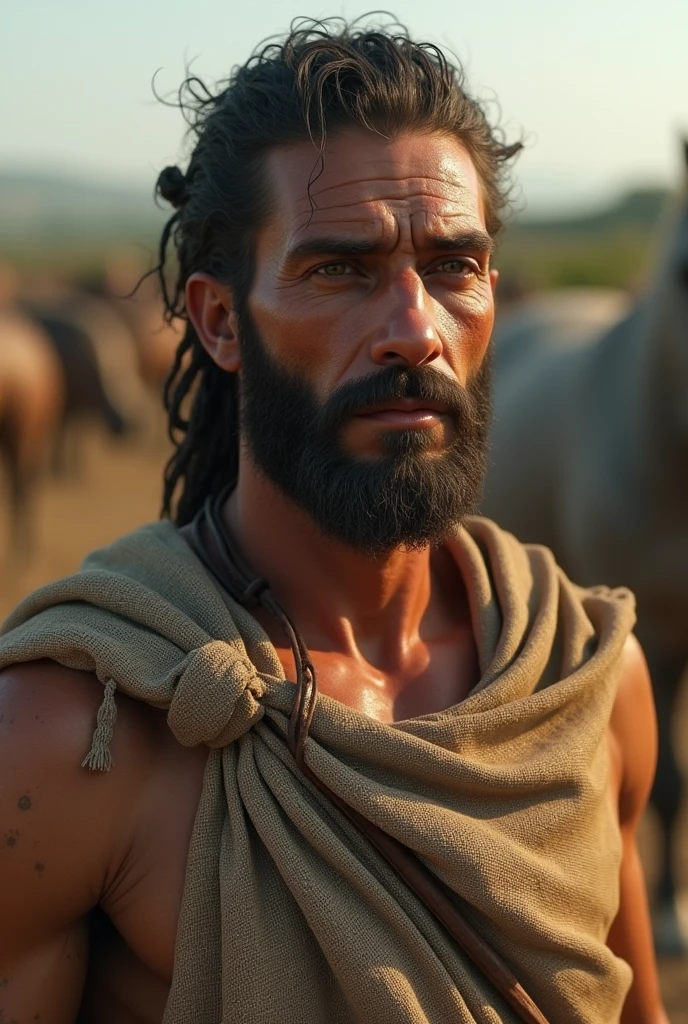 jesus cristo,floresta,paisagem iluminada, manto vermemlho ,barba ,ultra realista ,imagem real hd,alta qualidade,corpo inteiro , coroa de espinhos ,mostrando corpo inteiro
