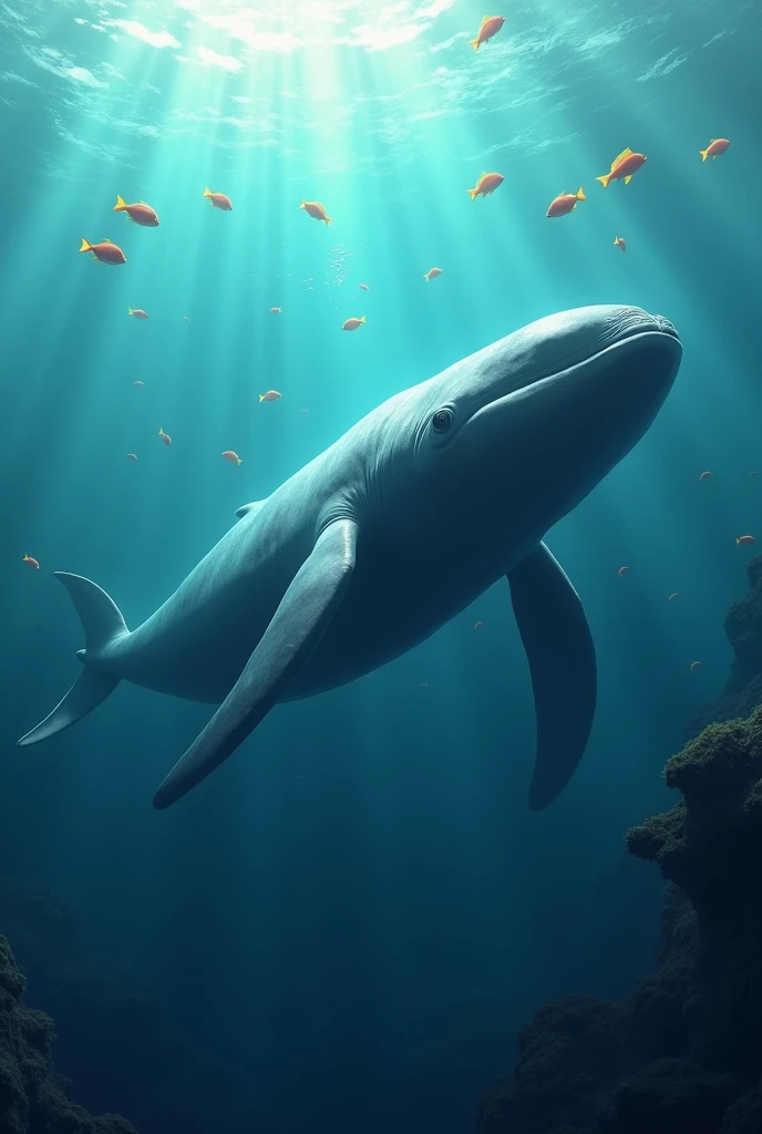 Whale swimming peacefully 