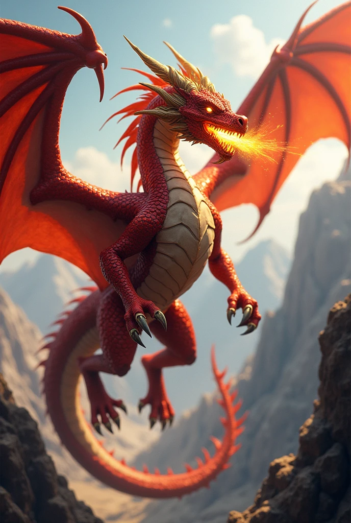 Create a red and gold dragon 
