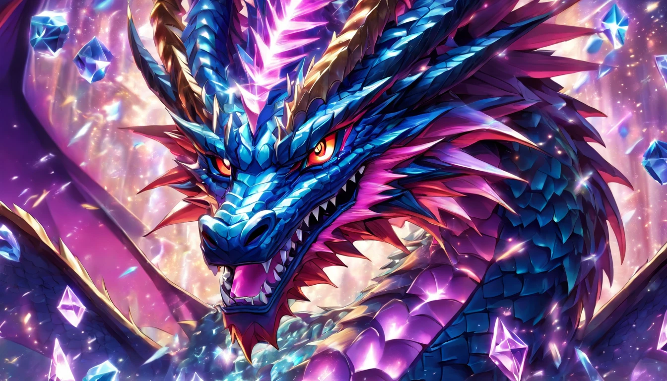 Dragon, yugioh style, made of crystal