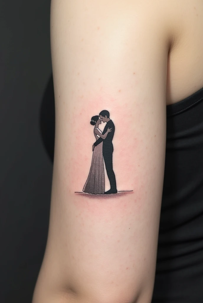 a tattoo inspired by the. cancion slow
dancing in the dark de joji, minimalist