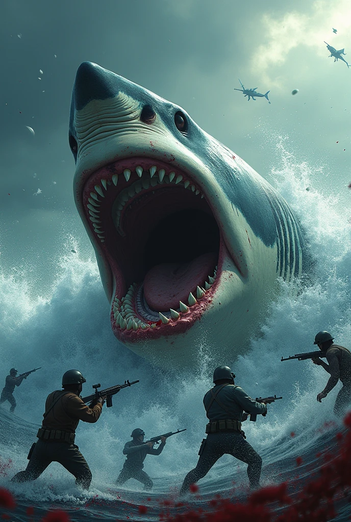 Shark being killed
