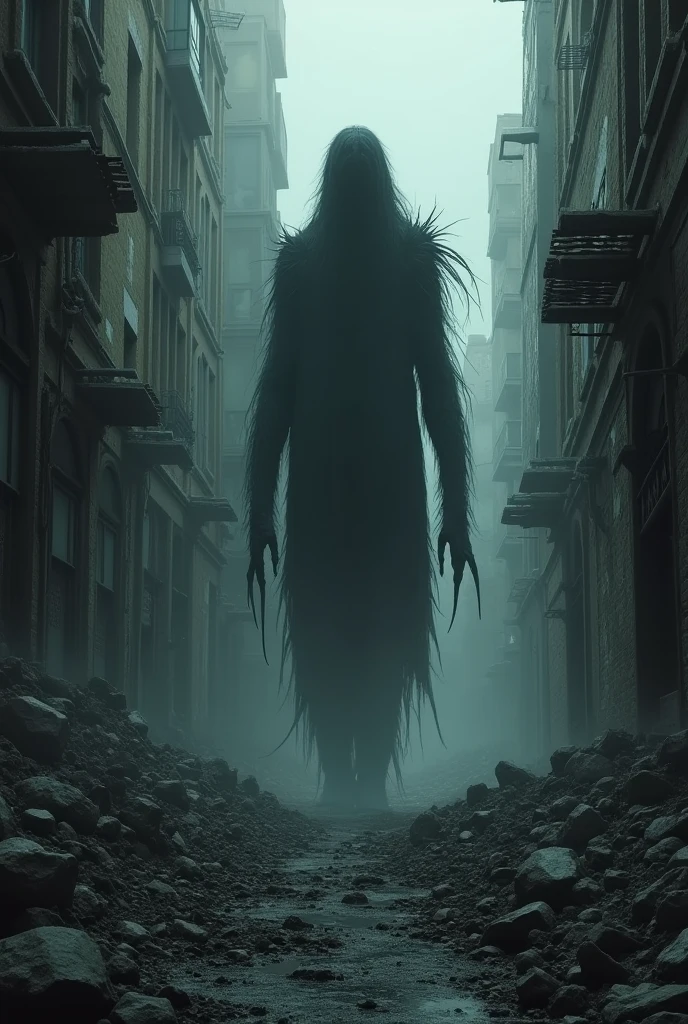 Shadow Arcon are creatures that arose in the days following the Fracture. They are made of pure darkness, capable of moving silently and attacking without warning. Their claws cut both flesh and soul, and many believe they are the embodiment of human despair. destroyed city, post apocalyptic 
