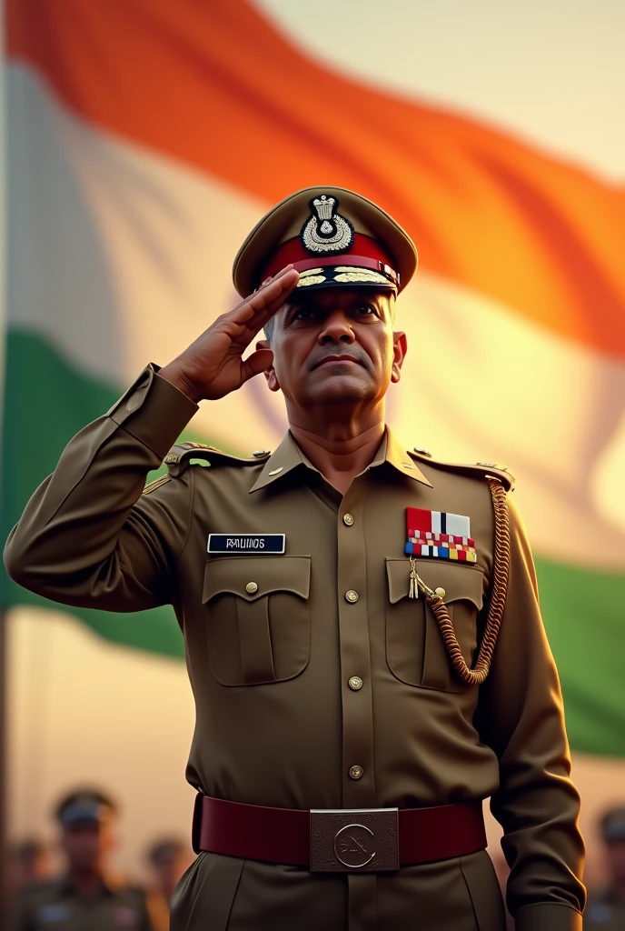 Suraj kumar police saluting indian flag