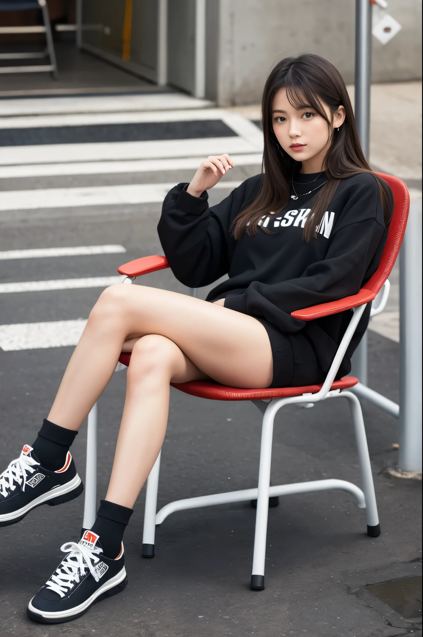 One person,Lifeland,Sitting,Crossing your legs,Chair