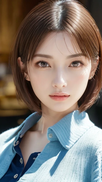 (Highest quality、8k、32K、masterpiece)、(Realistic)、(Realistic:1.2)、(High resolution)、Very detailed、Very beautiful face and eyes、1 person、Round and small face、Tight waist、Delicate body、(close、Highest quality、Attention to detail、Rich skin detail)、(Highest quality、8k、Oil paints:1.2)、Very detailed、(Realistic、Realistic:1.37)、Bright colors