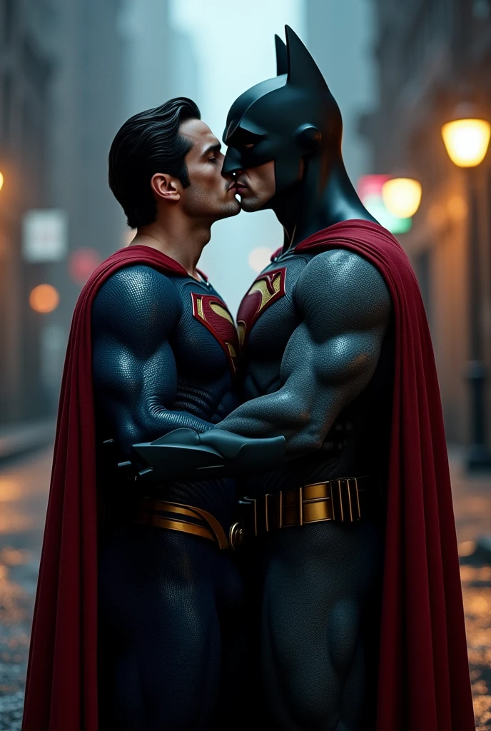 Batman kissing superman