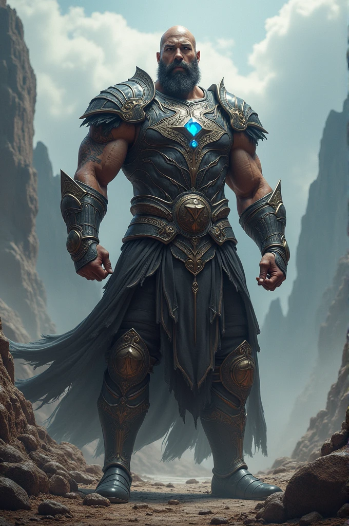 A powerful warrior with gems embedded in his chest