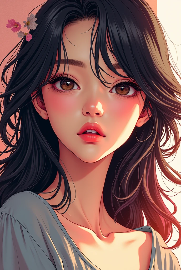 Image of a very beautiful woman in manga style