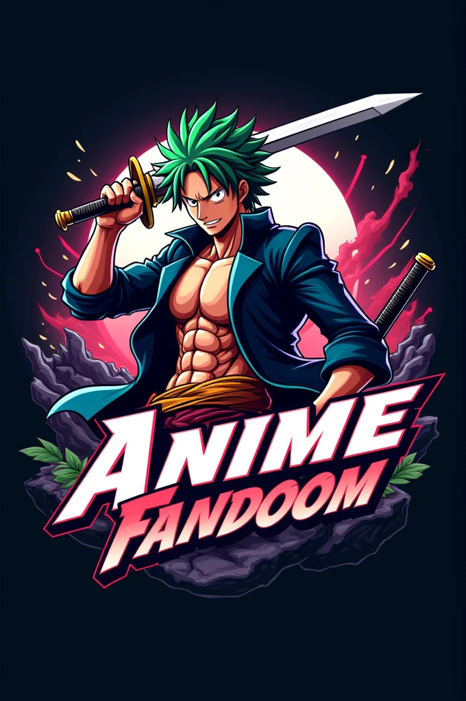 Youtube channel zoro logo disagian.channel name is anime fandoom