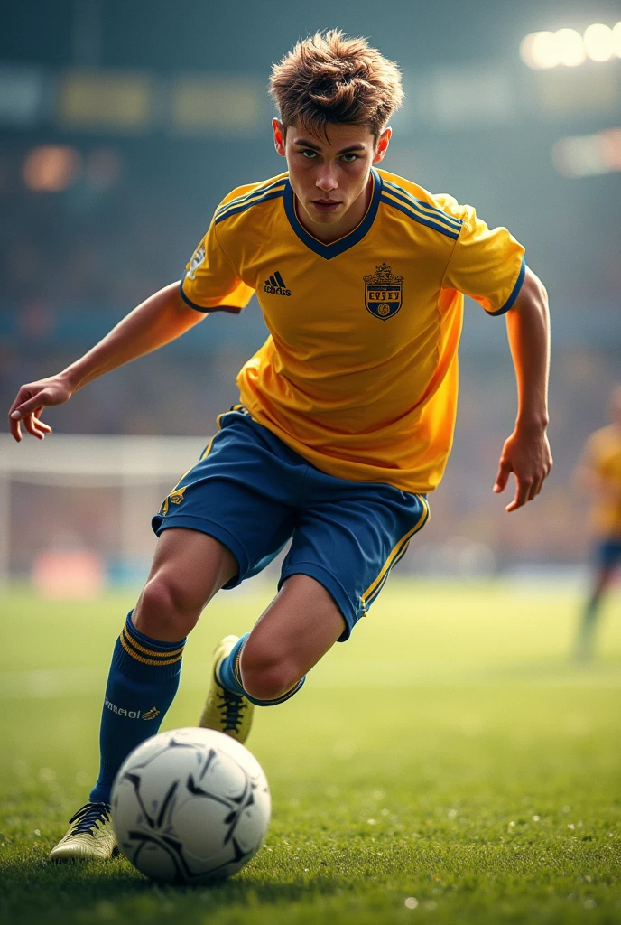 Soccer player boy, adolescent, handsome player