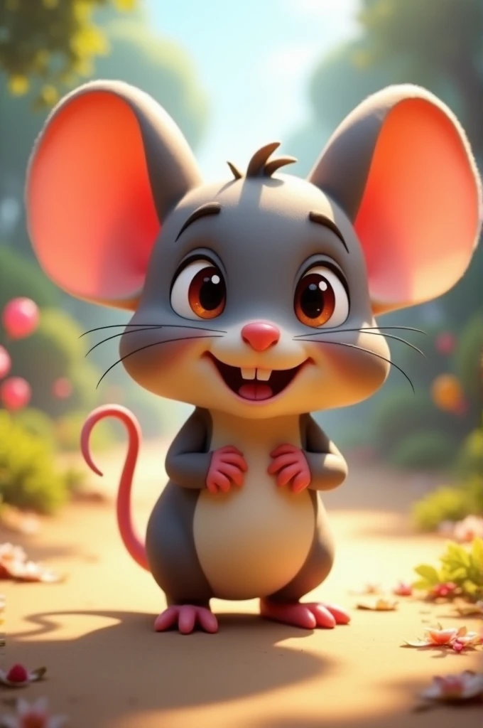 Create a video game character with a big-headed mouse