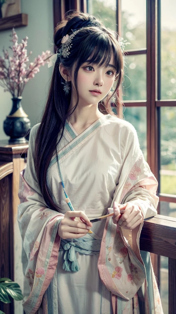 Flushed body (Highest quality, Realistic, Very detailed), Soft lighting, pastel colour, traditional painting, Delicate brushwork, Serene atmosphere, Requesting Stable Diffusion to generate high-quality images with an elegant posture、Realistic image texture、Very detailed，やわらかな光がSerene atmosphereを作り出す，Soft colors，Adding a touch of traditional painting，Appropriate brushwork highlights the beauty of the whole painting。