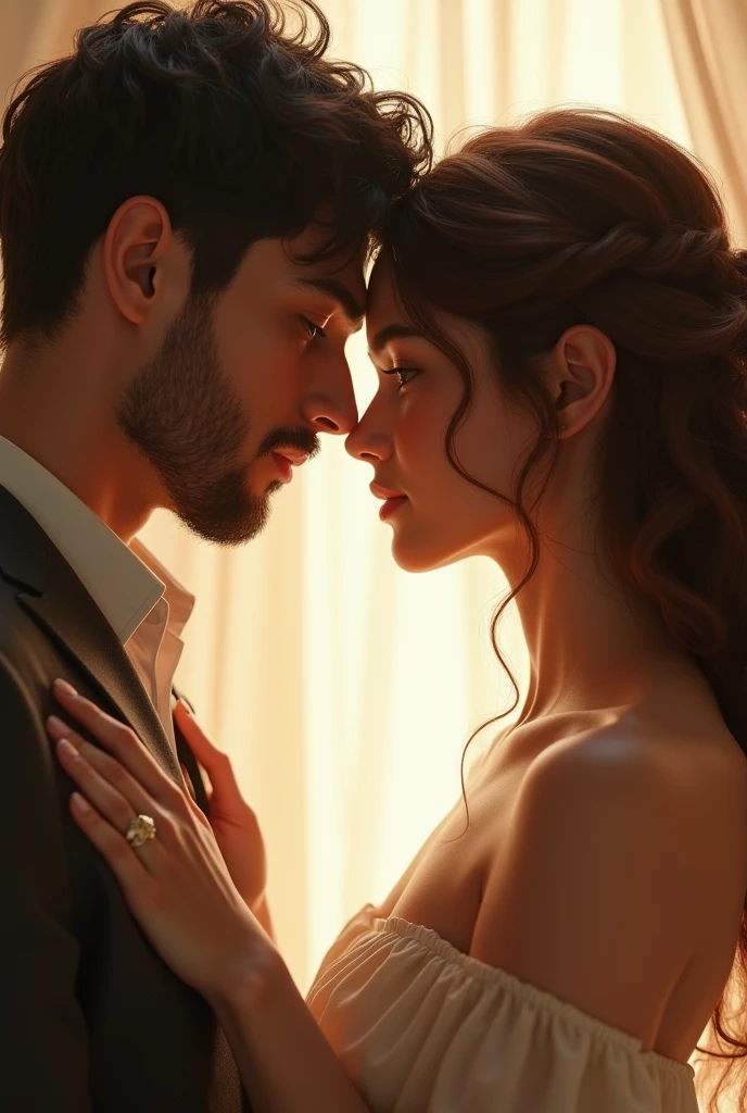 Man and woman looking at each other face to face